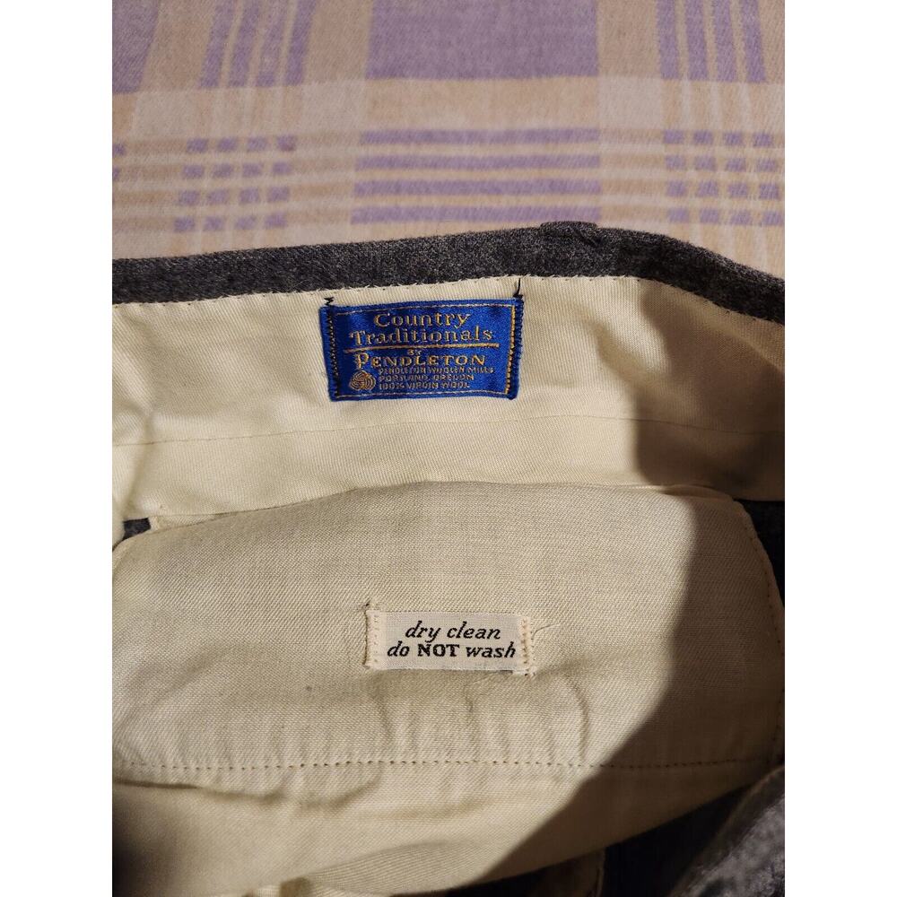 Pendleton Country Traditionals 100% Wool Gray Dress Trousers Pants Vtg Talon